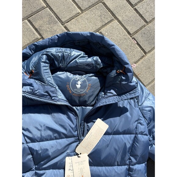 Save The Duck Mega15 Taylor Long Quilted Puffer Jacket Coat Blue NWT $298 XS - Picture 2 of 14
